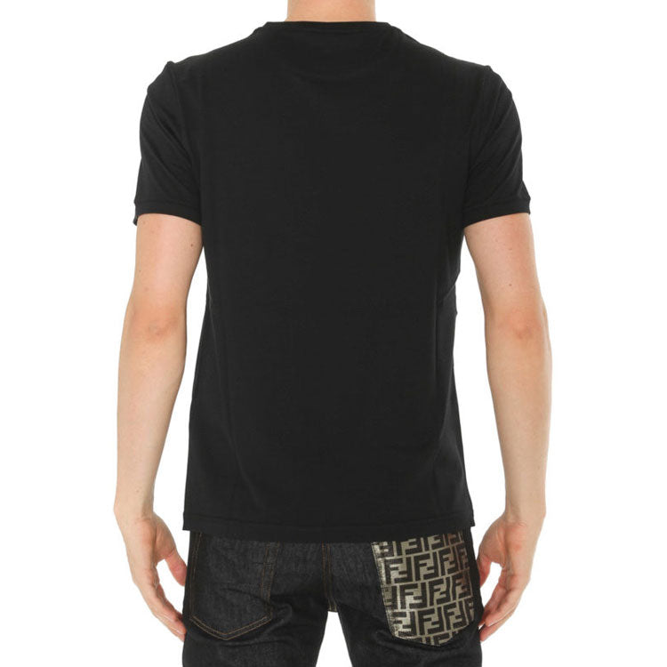 Men's FENDI Small Eye Micro Mark Knit Short Sleeve Black FY0894A875F0QA1