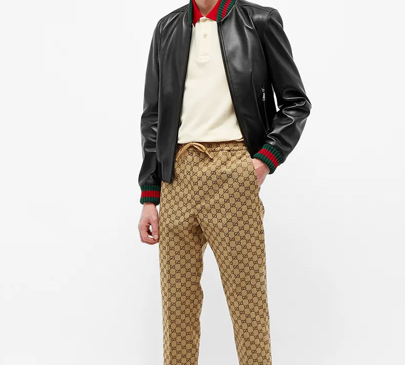 Gucci Retro Slim Leather Jacket For Men Black 431343-XG206-1060