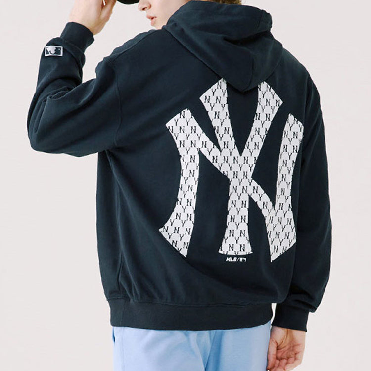 MLB New York Yankees Retro Series hooded Loose Printing Long Sleeves Unisex Black 31HDM1011-50L