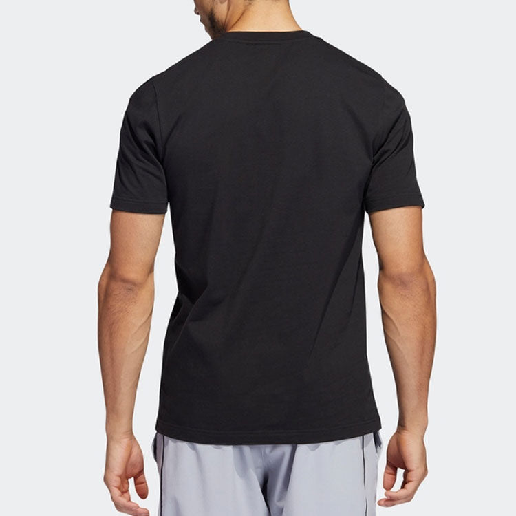 Men's adidas x LEGO Crossover Cartoon Character Great Wall Pattern Printing Round Neck Casual Short Sleeve Black T-Shirt HE0864