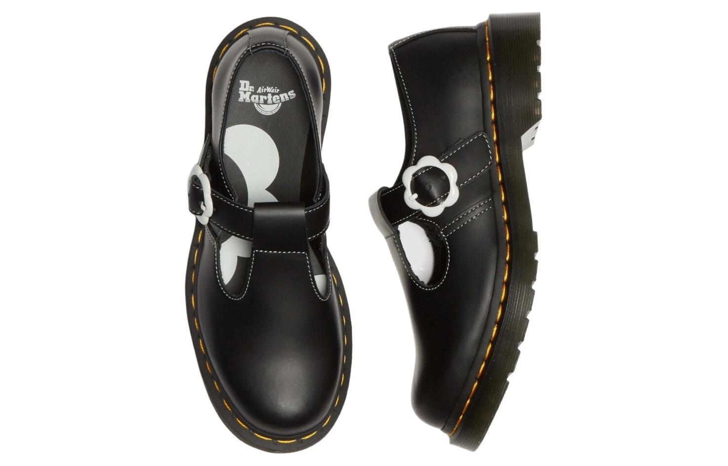 (WMNS) Dr. Martens Polley Smooth Leather Mary Janes 'Black' 31687001
