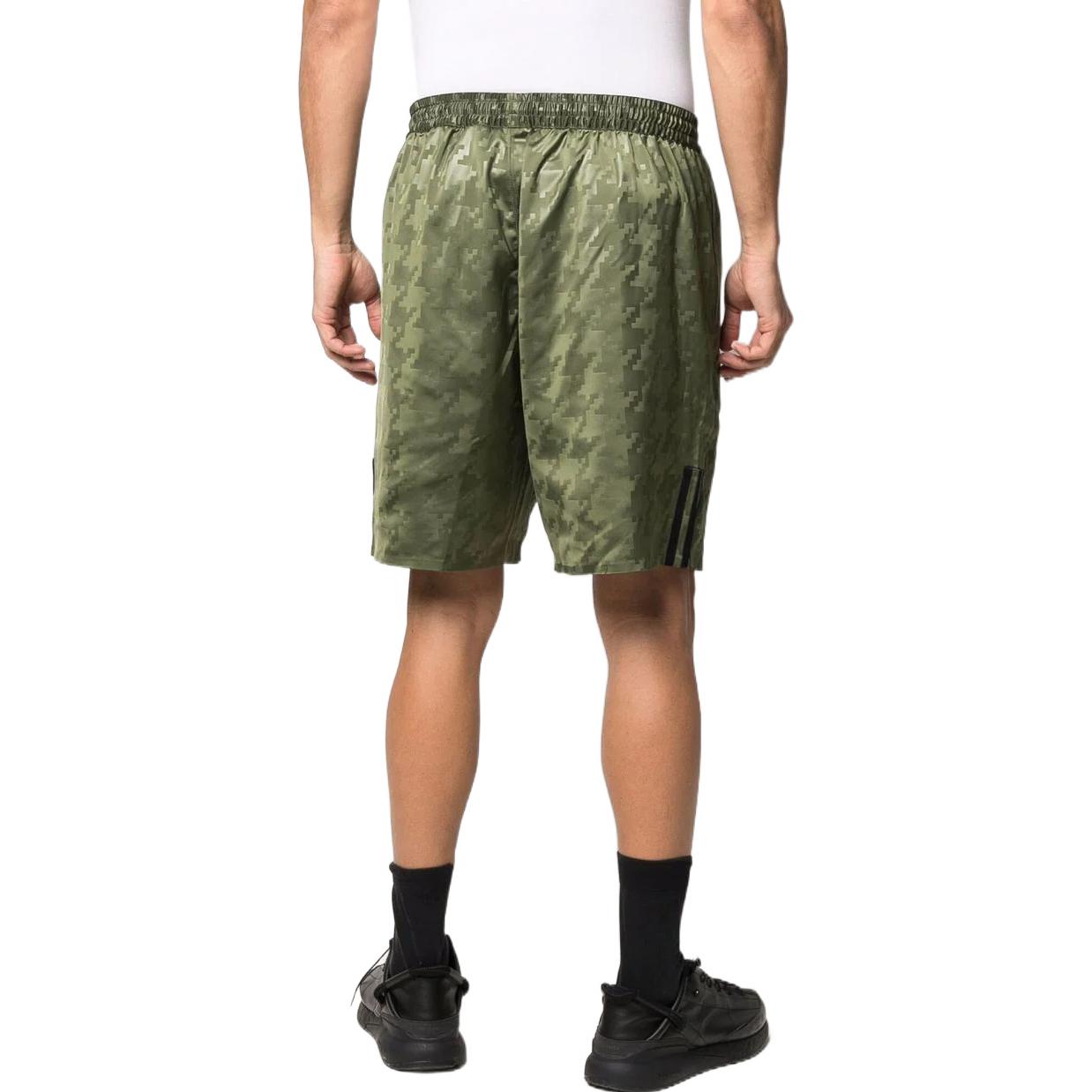 adidas Houndstooth Printing Lacing Straight Shorts Green HG2401