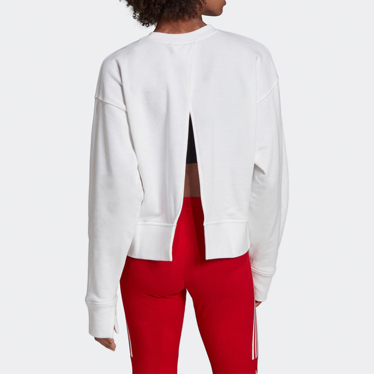 (WMNS) adidas originals Sweater Round Neck Pullover Long Sleeves White EC5777