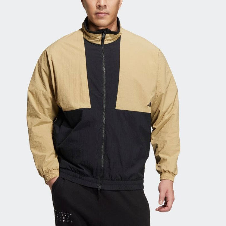 adidas Contrast Color Stitching Alphabet Printing Stand Collar Sports Unisex Multicolor Jacket HM2693