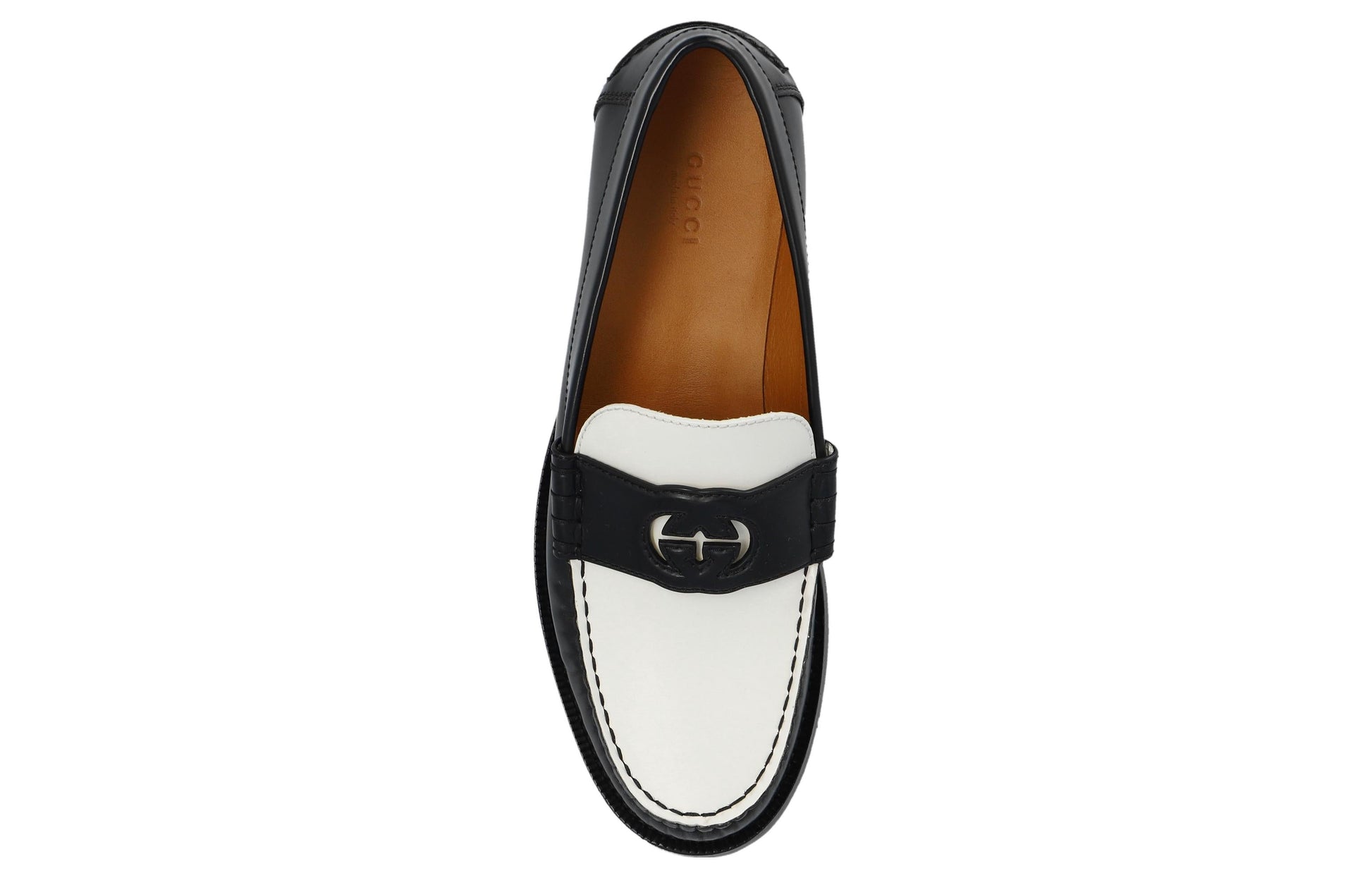 (WMNS) Gucci Interlocking G Loafer 'Black White Leather' 738676-AABXZ-1045