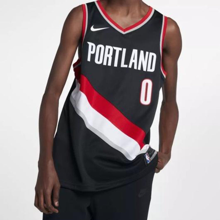Nike NBA Damian Lillard Icon Edition Swingman Jersey 'Red Black' 864505-010
