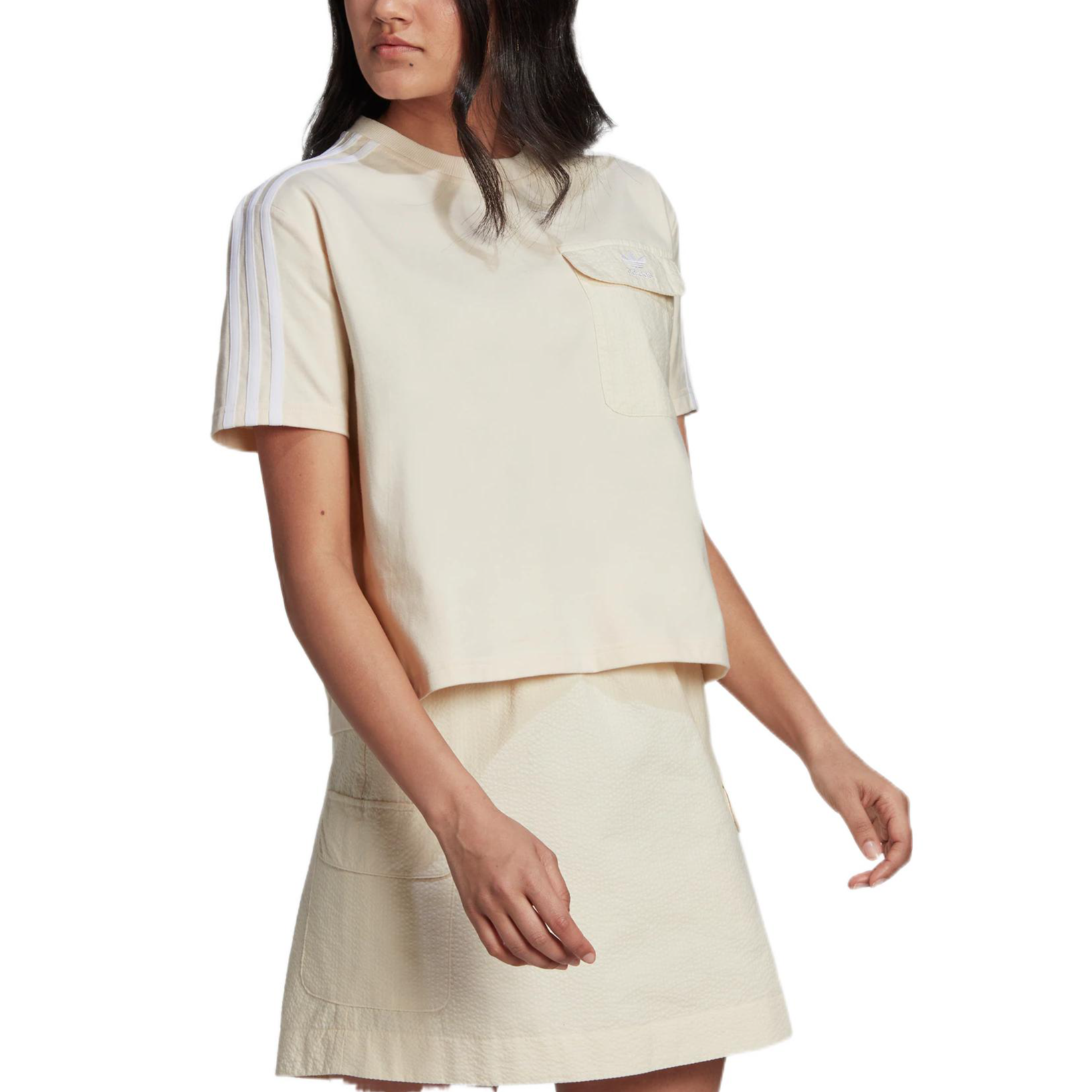 (WMNS) adidas Adicolor Classics Poplin Back Loose T-Shirt Asia Sizing 'White' HL9306