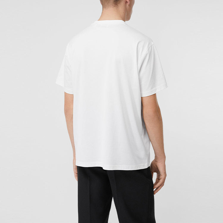 Men's Burberry Logo Cotton Short Sleeve White 80289451