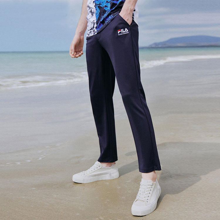 FILA Thin and light Breathable Straight Knit Sports Pants Blue F11M128604F-NV