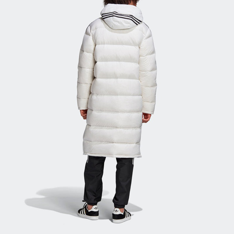 adidas originals Long Down Jkt Stay Warm Sports hooded Down Jacket White FL0008