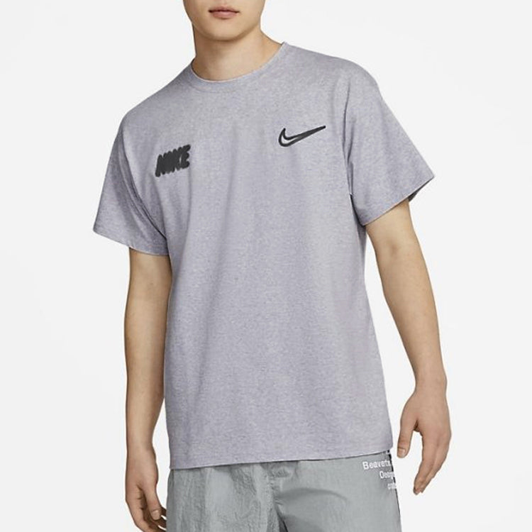 Nike Alphabet Logo Graffiti Round Neck Short Sleeve Gray CW5583-902