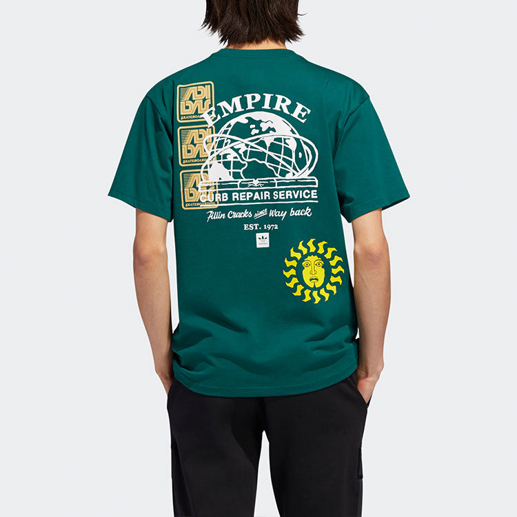 adidas originals Athleisure Casual Sports Printing Short Sleeve Green EC7370