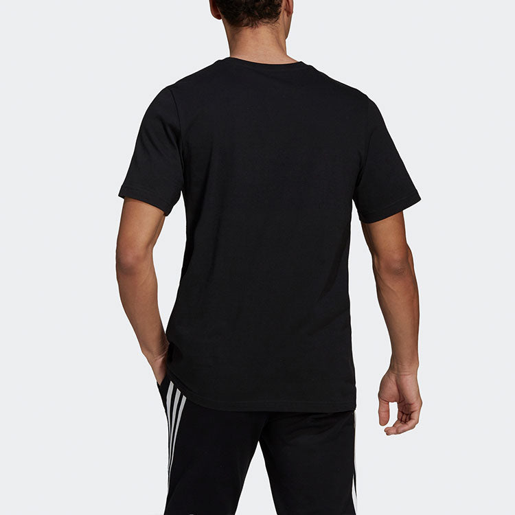 adidas Camo Bos Tee M Printing Color Block Casual Sports Short Sleeve Black GN6838