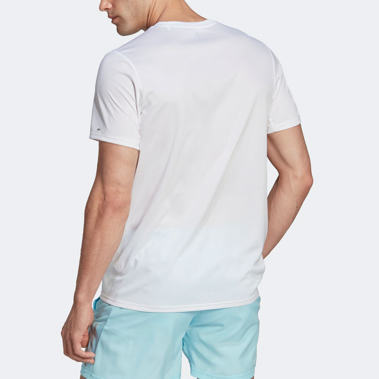Men's adidas Logo Printing Round Neck Short Sleeve White T-Shirt HM3830