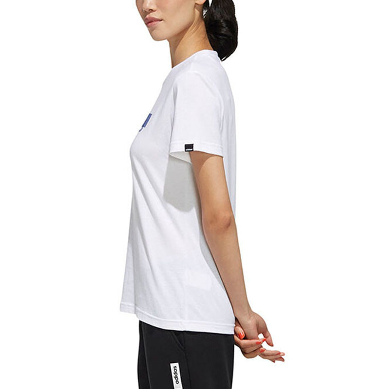 (WMNS) adidas Boxed Logo Graphic T-Shirt Asia Sizing 'White Teal' FM6147