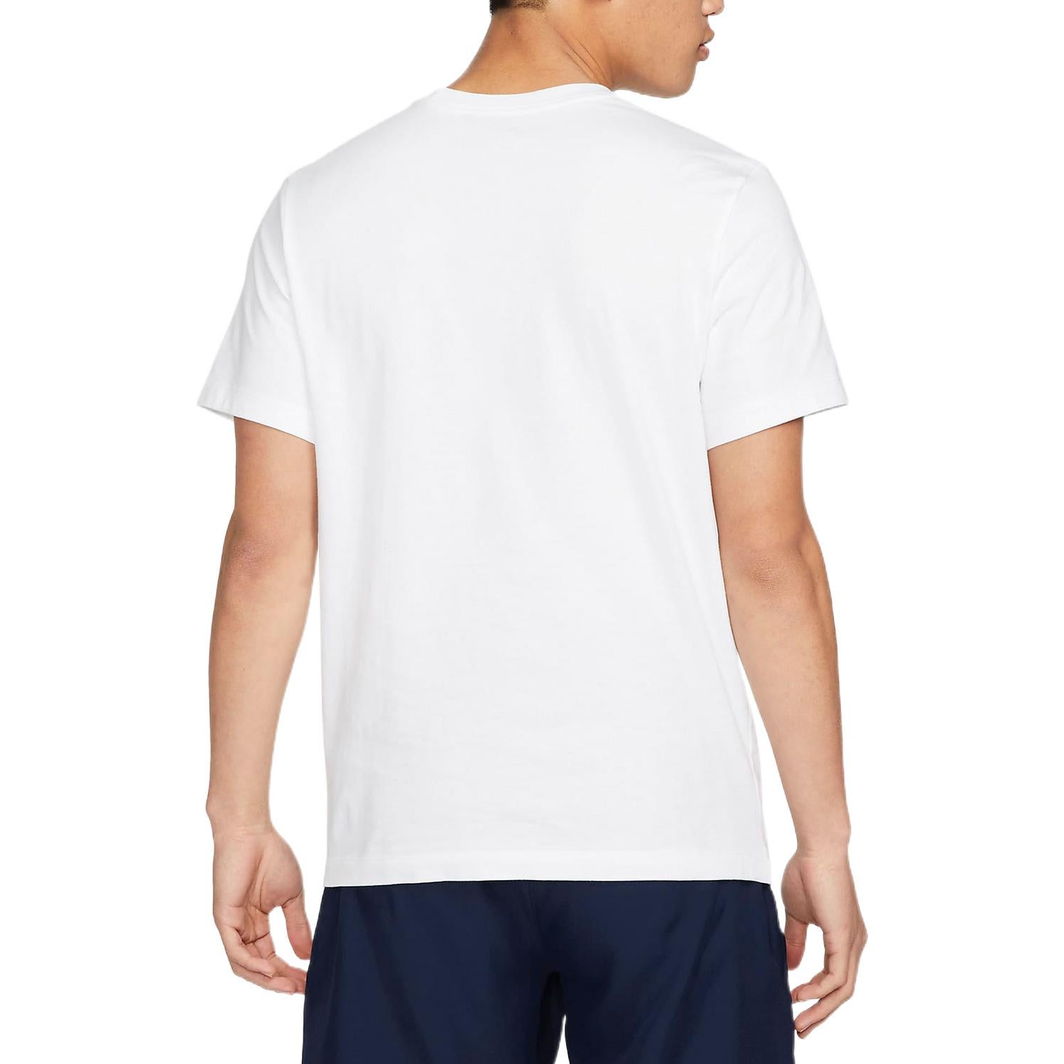 Men's Nike Large Logo Pattern Printing Round Neck Casual Short Sleeve White T-Shirt DD8406-101