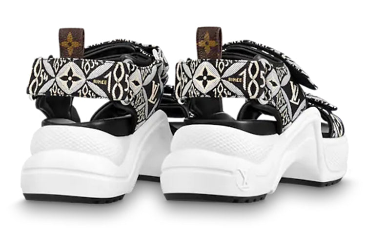 (WMNS) LOUIS VUITTON Archlight Sandals 'Black White Monogram' 1A8UOM