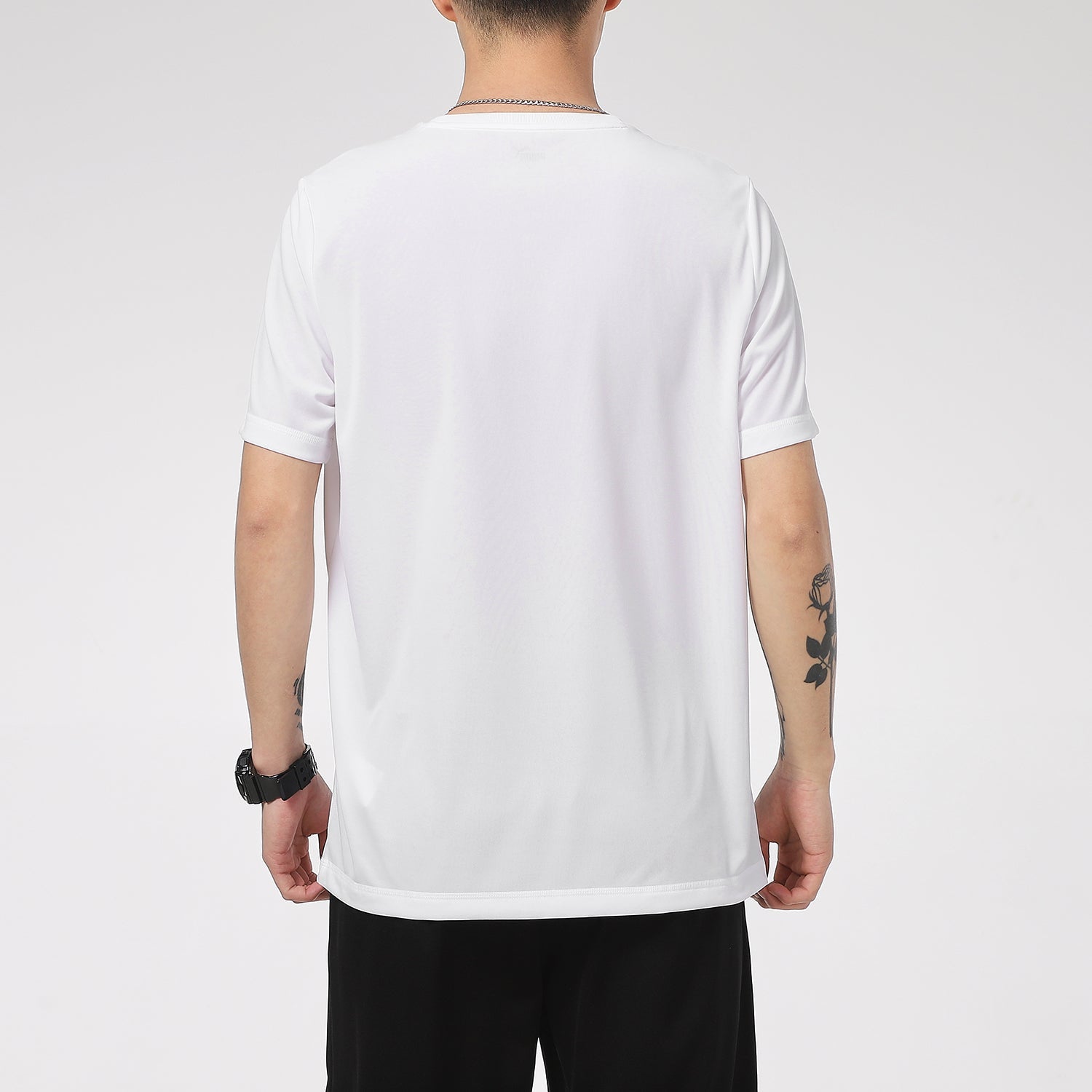 PUMA Large Logo Printing Sports Round Neck Short Sleeve White 588860-02