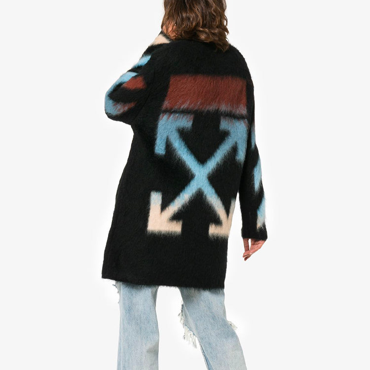 (WMNS) Off-White Knit Printing Black Dress OWHE009F18B740711088