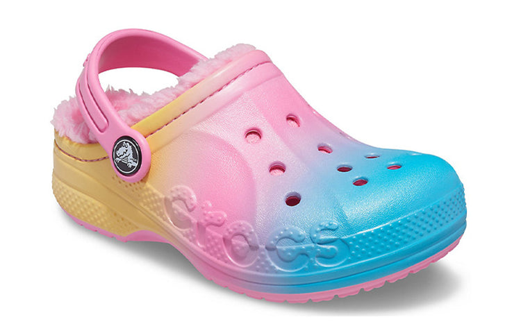 (GS) Crocs Baya Printed Lined Clogs 'Pink Lemonade Multi' 205888-6SO