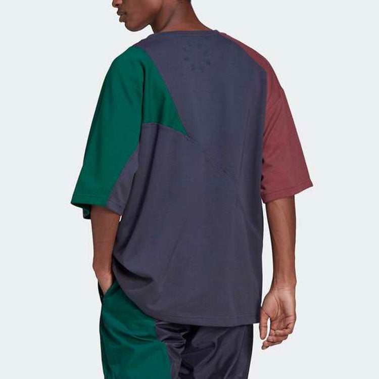 adidas originals Bld Cb Tee Colorblock Round Neck Splicing Sports Short Sleeve Multicolor HC4497