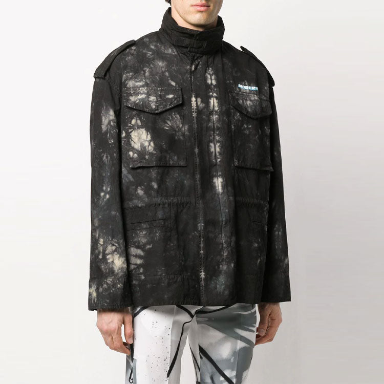 Off-White New Field Tie Dye Jacket Loose Fit Dark Green OMEL010S20H860536100