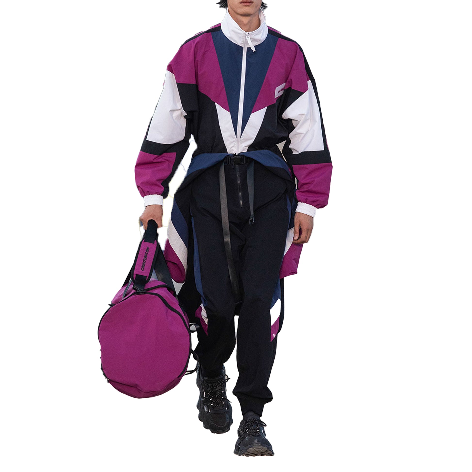 Li-Ning CF Series x Dunhuang Museum Crossover Colorblock Stand Collar Loose Jacket 'Blue' AJDQ448-2