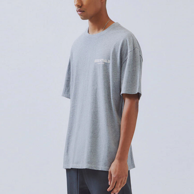 Fear of God Essentials Boxy Logo T-Shirt Chest Logo Short Sleeve Unisex Gray 0125250500092004