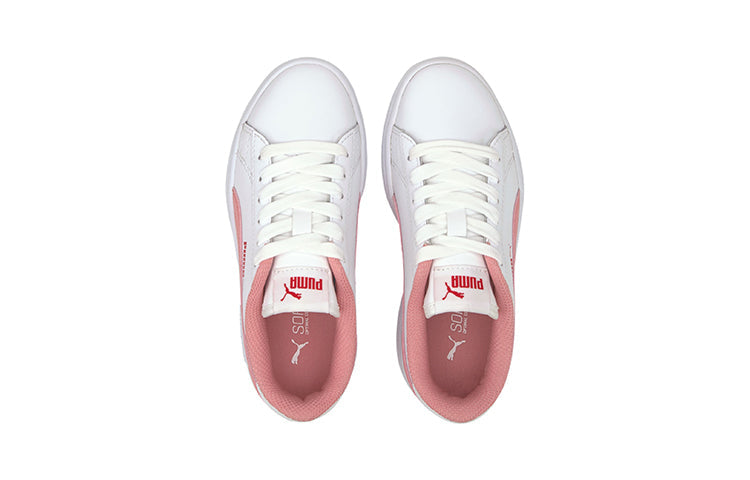 (PS) PUMA Smash V2 L Casual Board Shoes White/Pink 365324-18