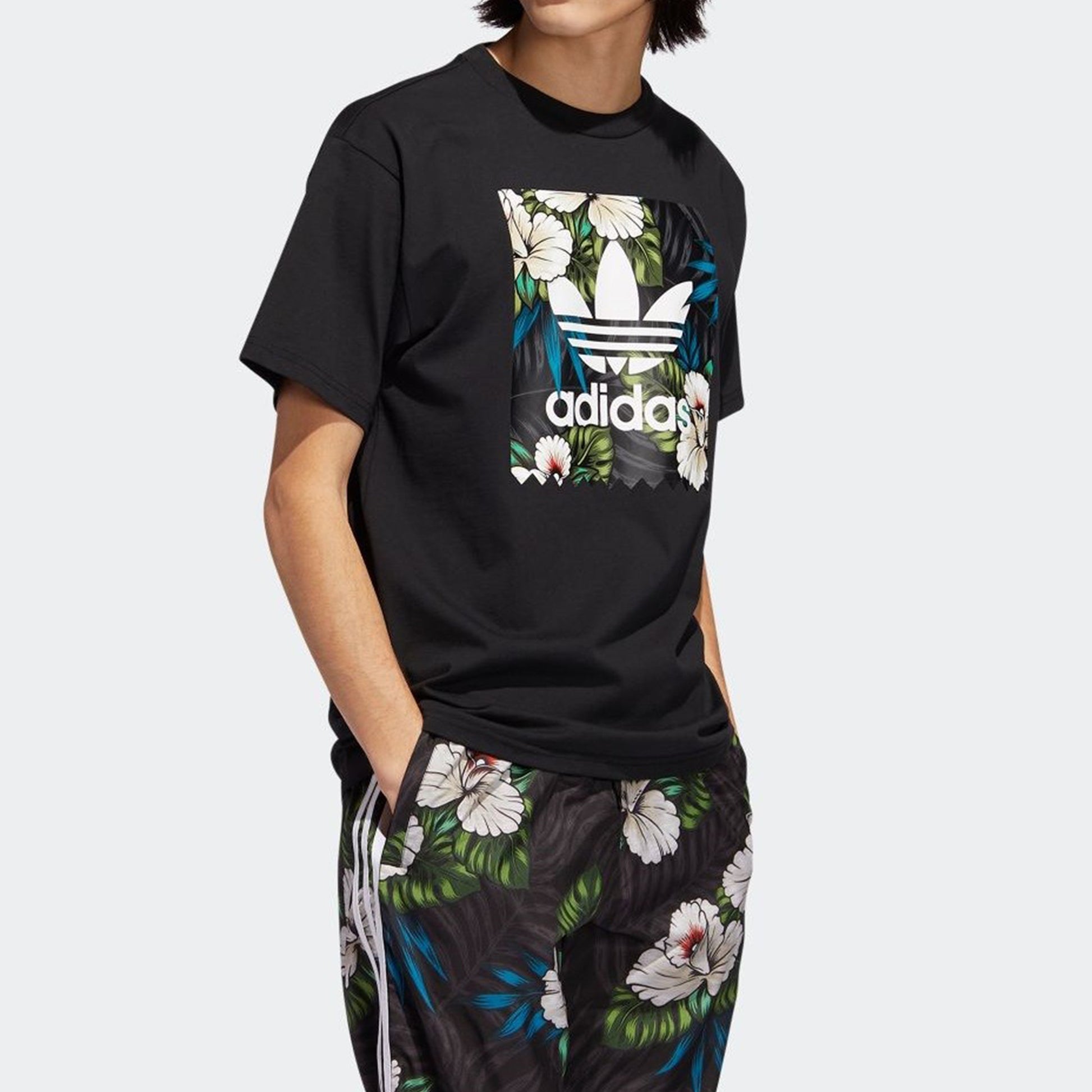 adidas originals Flowers Printing Short Sleeve Black EC7360