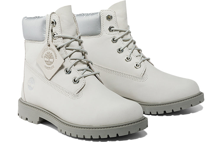 (WMNS) Timberland Heritage 6 Inch Boots 'White Nubuck and Silver' A5MA8143