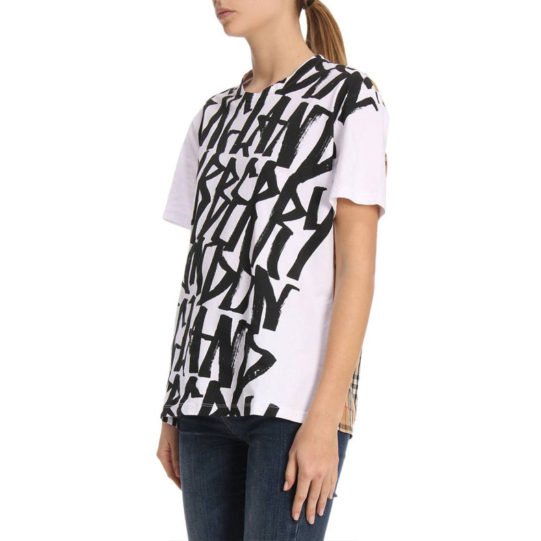 Burberry Graffiti Print Vintage Plaid White 40737401