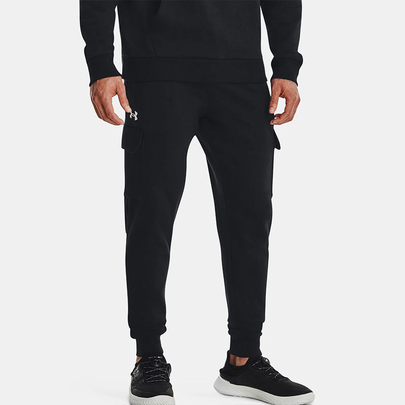 Under Armour Rival Fleece Cargo Joggers 'Black White' 1382134-001