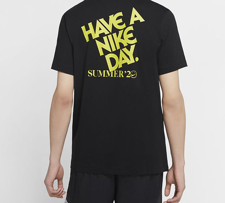 Nike Have A Nike Day Summer2 Smiling Face Printing Short Sleeve Black CW7392-010