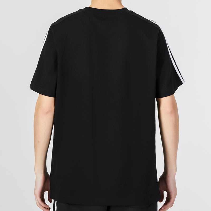 adidas Essentials Single Jersey 3-Stripes T-shirt Asia Sizing 'Black' IC9334