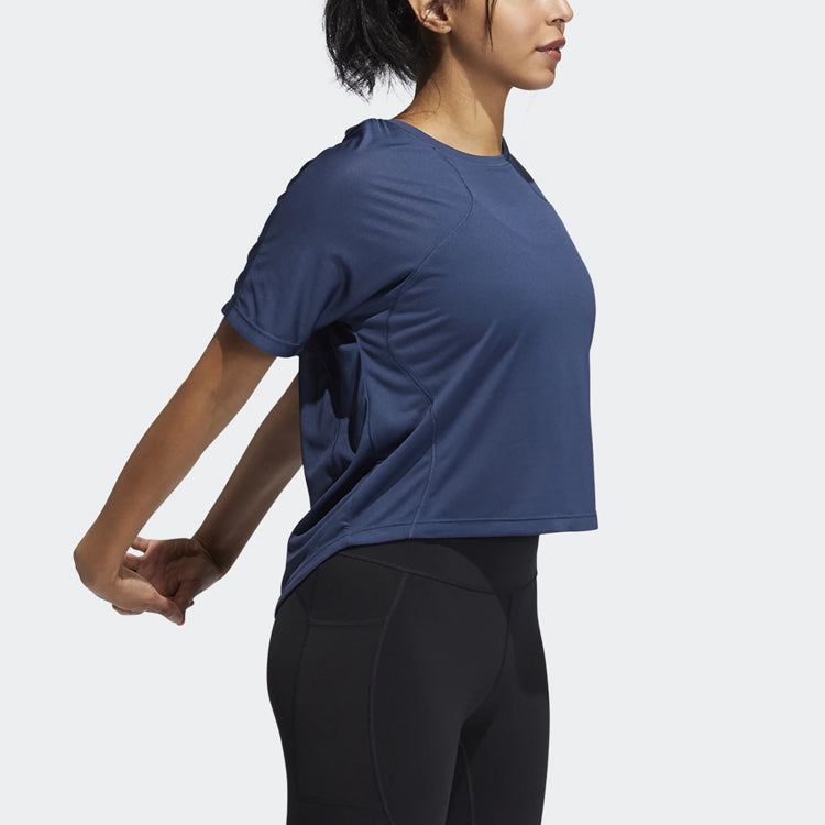 (WMNS) adidas SS21 Yoga Exercise Short Sleeve Navy Blue T-Shirt GP6792