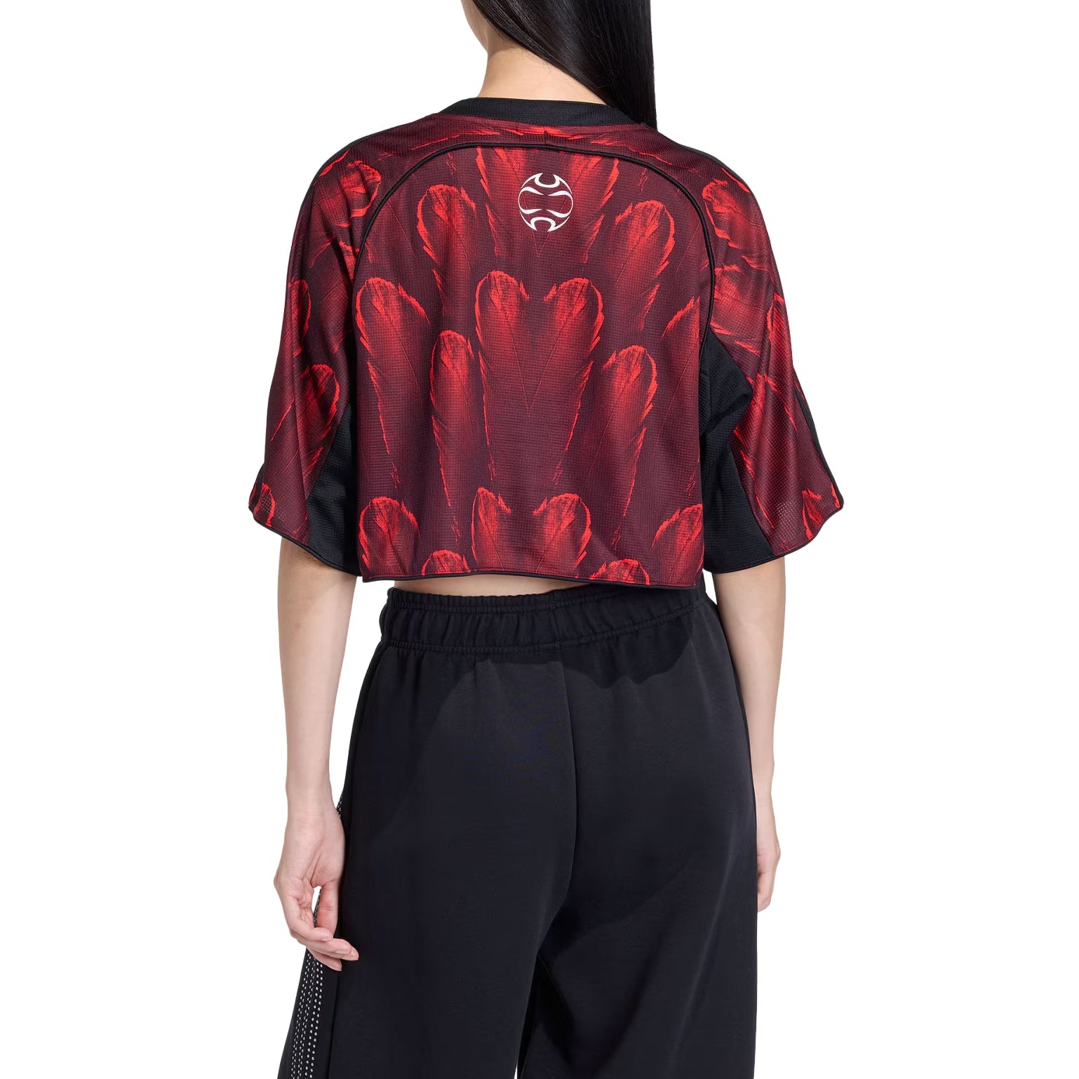 (WMNS) adidas Crop Jersey Asia Sizing 'Red Black' KD0502