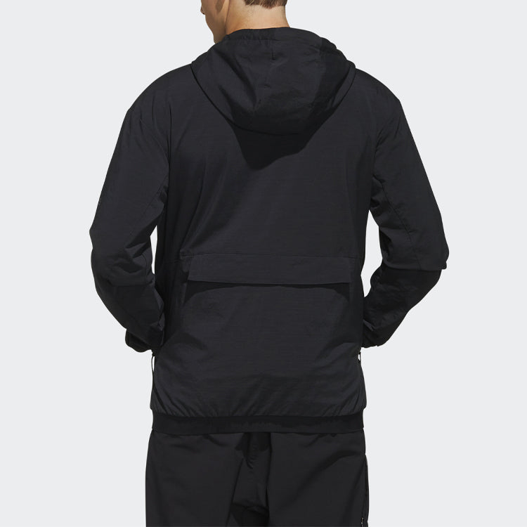 adidas O1 Wb Adapt Solid Color Outdoor Reflective Sports Hooded Jacket Black EH3748