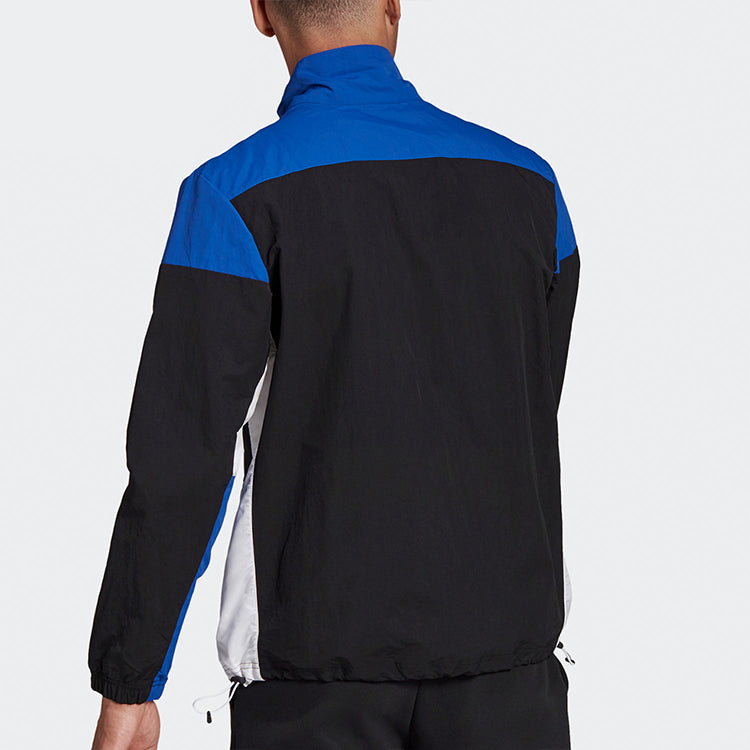 adidas ZNE TTOP WVN Colorblock Stand Collar Sports Jacket Black FR7143