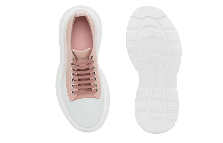 (WMNS) Alexander McQueen Tread Slick Low Lace Up 'Light Pink White' 611705W4LR19243