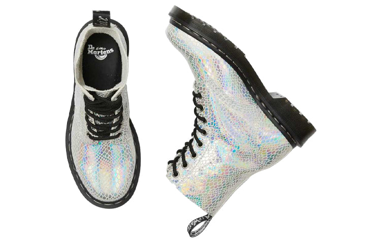 (WMNS) Dr. Martens 1460 Pascal Snake Metallic Silver snake pattern 26077100
