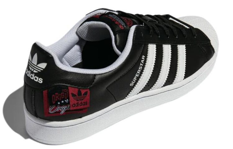 adidas originals Superstar 'Black White Red' HQ6456