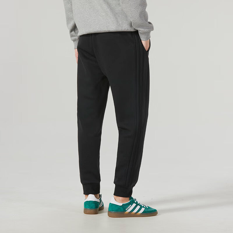 adidas Essentials Fleece 3-Stripes Tapered Cuff Pants Asia Sizing 'Black' IJ8885