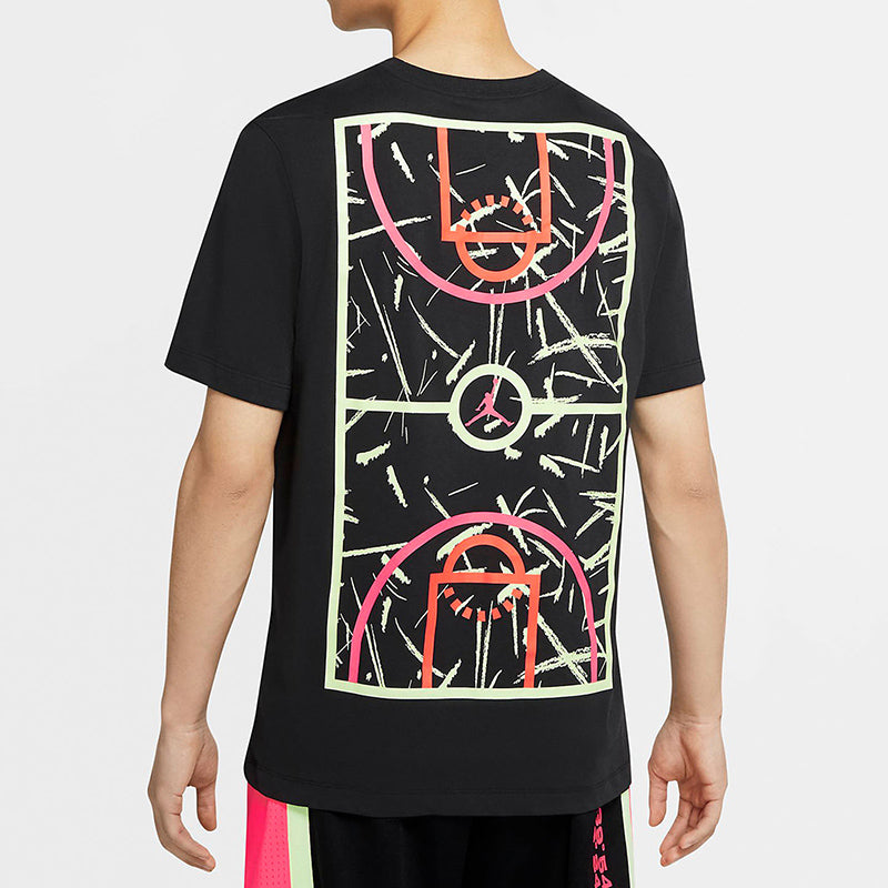 Air Jordan Graffiti Basketball Sports Short Sleeve Black CW7087-010