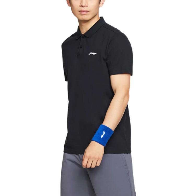 Li-Ning Logo Training Polo Shirt 'Black' APLS069-1
