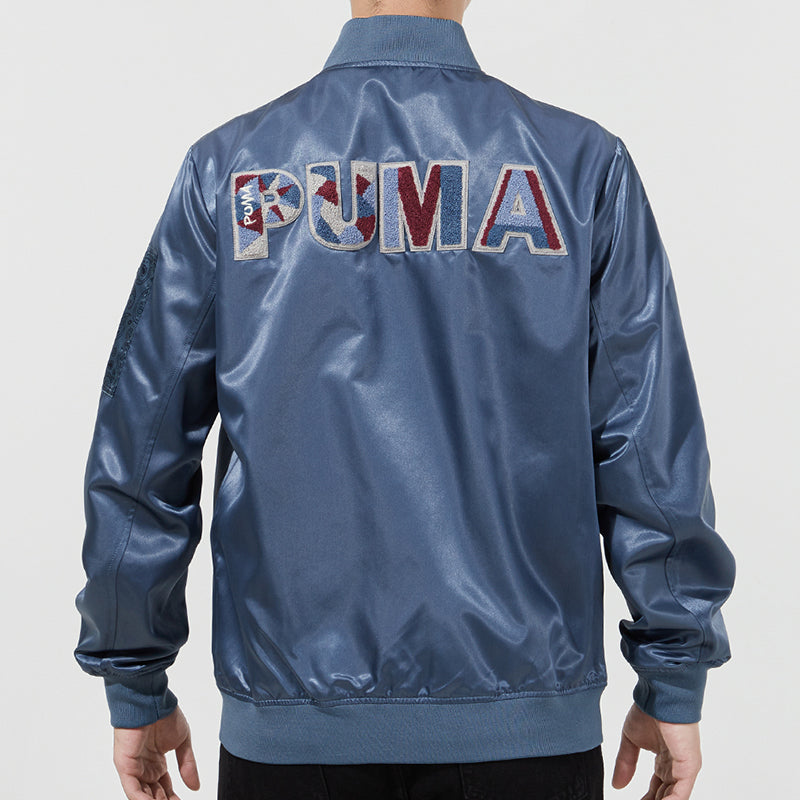 PUMA Paisley Logo cashew aviator Jacket Blue 534971-64