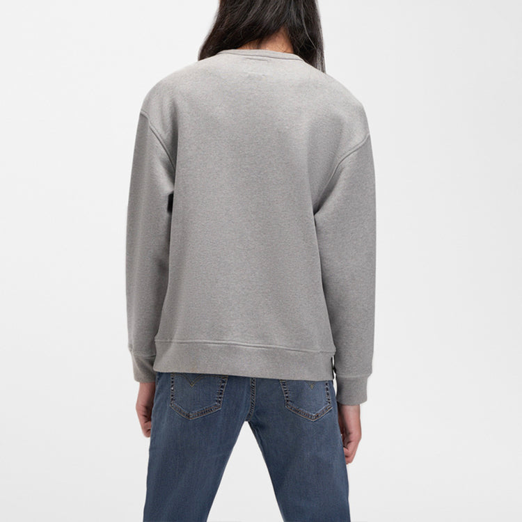 Men's Levis Logo Embroidered Round Neck Pure Cotton Pullover Gray 34589-0000