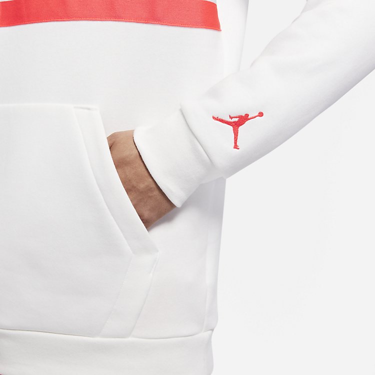 Air Jordan Logo Hoodie 'White Orange' DD1796-100