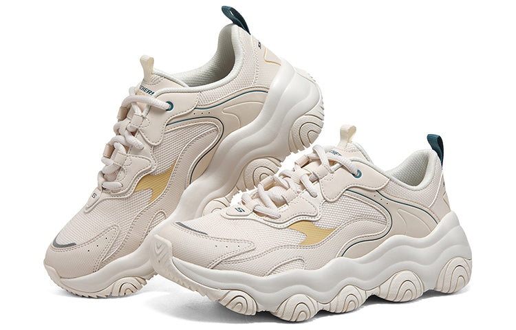 (WMNS) Skechers Old School Running Shoes D'lites 'Beige White' 896246-NAT