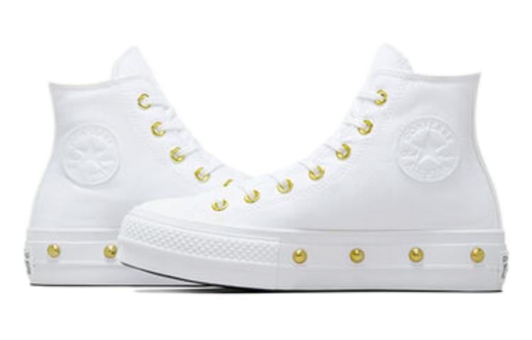 (WMNS) Converse Chuck Taylor All Star Studded Lift Platform 'White Gold' A06787C